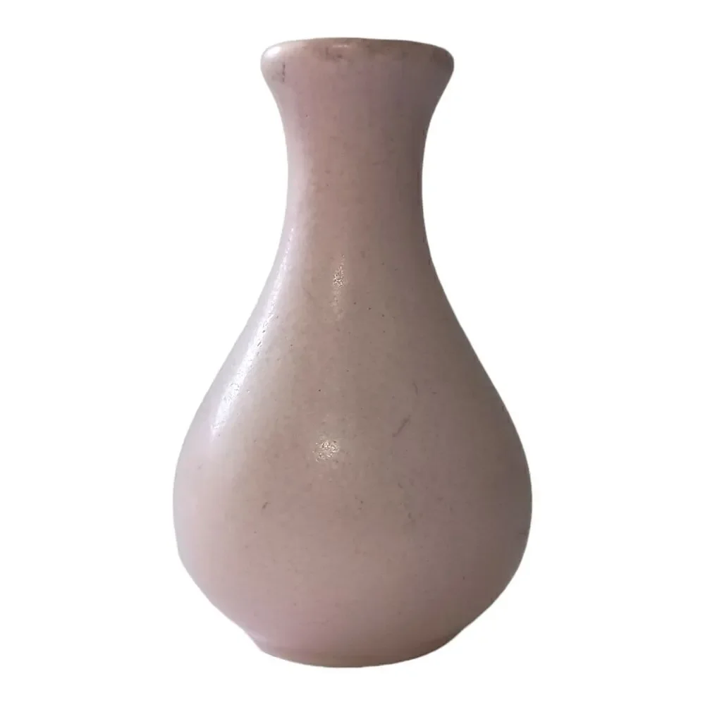 Camark Pottery Teardrop Bud Vase Art Deco Pale Pink Bulb Minimalist Farmhouse - Picture 7 of 14